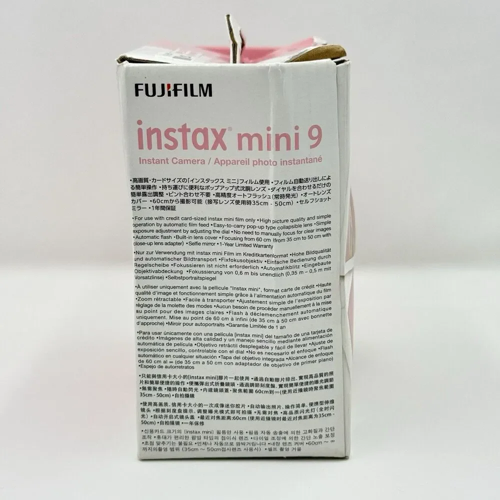 Fujifilm Instax Mini 9 Flamingo Pink Instant Camera Tested Box